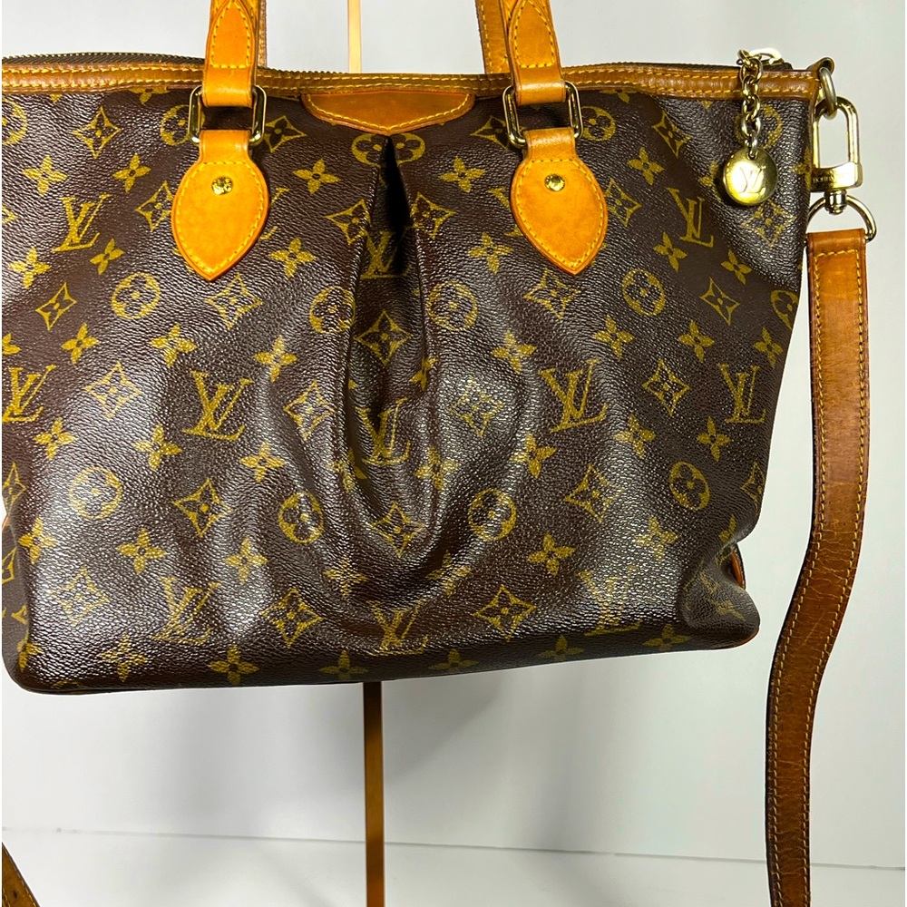 Authentic Louis Vuitton Brown and Gold Monogram Palermo PM Bag/Crossbody